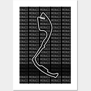 Monaco - F1 Circuit - Black and White Posters and Art